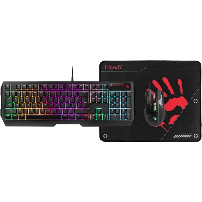 Afbeelding van A4TECH BLOODY Set van Toetsenbord + muis muismat USB B1700