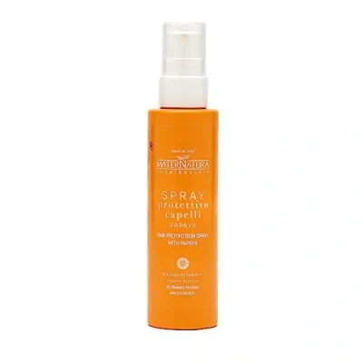 Afbeelding van Maternatura, hittebescherming voor haar, spray met papaya mango, melkspray uv filters en haar tegen zon, wind, zout, chloor, biologische beauty routine strandhaar,