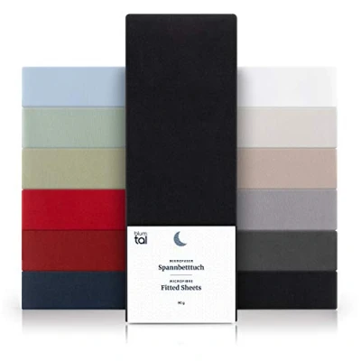 Afbeelding van Blumtal Hoeslaken Microvezel 120 x 190 cm Oeko Tex gecertificeerd tot 25 Matrashoogte Zwart