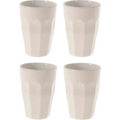 Afbeelding van Excellent Houseware Thee/koffie mokken 8x wit porselein 330 ml Bekers