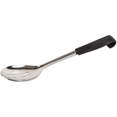 Afbeelding van Vogue geperforeerde serveerlepel met zwarte handgreep 34cm