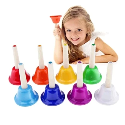 Afbeelding van Alnicov 8 stks Handbell Hand Bell Kleur Kid Kinderen Muzikale Percussie Instrument Voor Baby Vroege Onderwijs