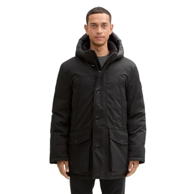 Afbeelding van TOM TAILOR Heren 1041321 jas, 29999 zwart, M, Black, M