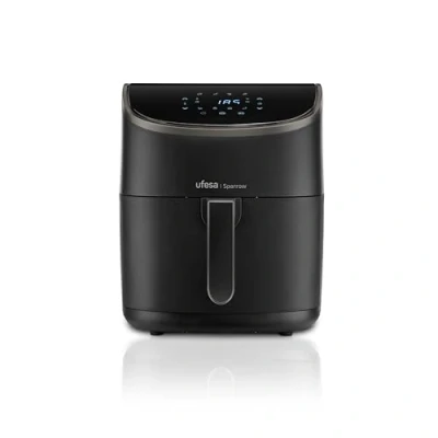 Afbeelding van Ufesa Sparrow Heteluchtfriteuse, 6 L, 8 Programma&#039;s, 1700 W, Digitaal, Timer, Temperatuur 80ºC 200ºC, BPA en PFOA vrij, Antiaanbakmand lade