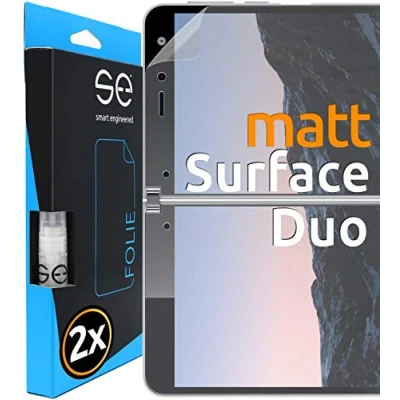 Afbeelding van 2 x se® 3D beschermfolie voor Microsoft Surface Duo, anti stof, 100% vingerafdruk &amp; FaceID compatibel, eenvoudige luchtbelvrije installatie, ultra helder, stoot krasbestendig, uit Duitsland