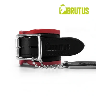 Afbeelding van BRUTUS Leren Collar Zwart/Rood