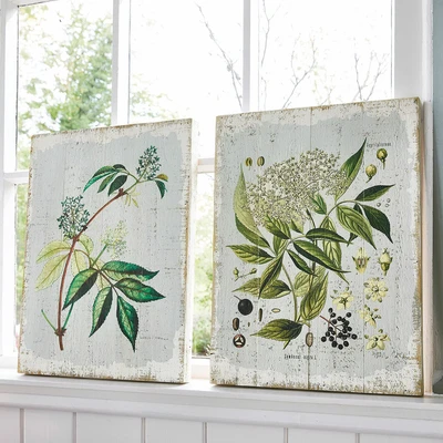 Afbeelding van LOBERON Decoboard set van 2 Loanne wit/groen