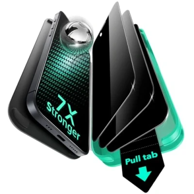 Afbeelding van ESR Privacy Displaybeschermfolie voor iPhone 14/iPhone 13/iPhone 13 Pro, 9H+ gehard glas, geen luchtbellen en stof, militaire bescherming, duurzaam, met eenvoudig installatiegereedschap, 3
