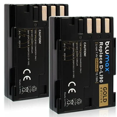 Afbeelding van 2X Blumax Gold Edition D LI90 DLI90 Batterij compatibel met Pentax K 3 II, K3 II 5, K5 5II, 5IIs, IIs 7, K7 01, K01 645D 645Z 2040mAh 7.4V 15.1Wh