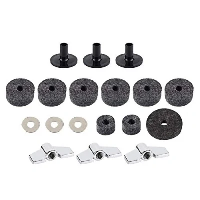 Afbeelding van Dilwe Drum Kit Cymbal Felt Washer Sleeve Pad Vervanging met vleugelmoeren