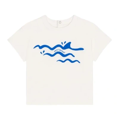 Afbeelding van Petit Bateau Meisjes Barlay T shirt van biologisch katoen in de kleur Gebroken wit, maat: 18 maanden
