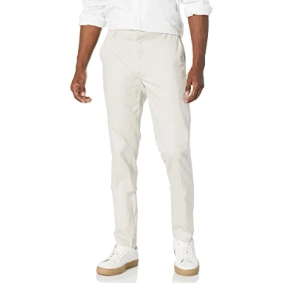 Afbeelding van Amazon Essentials Heren Slim Fit Kreukbestendige Flat Front Stretch Chino Broek, Stone, 35W/29L