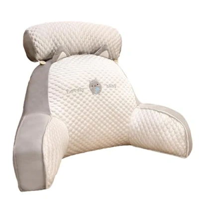 Afbeelding van Reading Pillow, Bed Backrest Pillow with arms, Sofa And Bedside Cushion, Sitting In Bed, Working On Laptop, For Relaxing Watching TV Playing Game, Back Support Rest 60x40cm/70x50cm