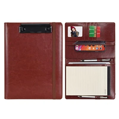 Afbeelding van Wonderpool A5 Kunstlederen klembord, partfolio, receptband, notitieblok, formulierhouder, documenthoes, documentenhoes interviewplanner, vergadering, schrijven, padfoliobestand voor kantoor, reizen,