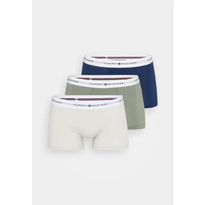 Afbeelding van Tommy Hilfiger Signature Trunk 3 PACK Boxerbriefs, Heren, Maat: XL, Navy/sage/beige