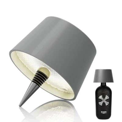 Afbeelding van MU LIN Oplaadbare flessenlamp, draadloos, touch bediening, 3 modi, kleurtemperatuur, dimbaar, voor woonkamer, restaurant