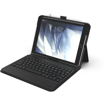 Afbeelding van Messenger Folio 2 Keyboard Case voor de iPad 10.2 (2019 / 2020 2021) Grijs hoes met toetsenbord van ZAGG