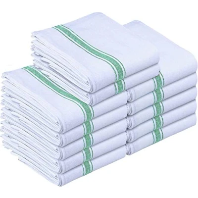 Afbeelding van Utopia Towels Vaatdoeken, 38 x 64 CM, 100% Ringgesponnen katoen Super Absorberend Linnen Keukendoeken, Zachte Herbruikbare Schoonmaak Bar en Theedoeken Set (12 Pak, Groen)