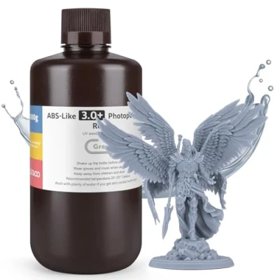 Afbeelding van ELEGOO ABS Like Resin 3.0 Plus 3D printerhars, snelle fotopolymeerhars, uv hardend, hoge precisie, niet broos, voor LCD printer, grijs, 1 kg