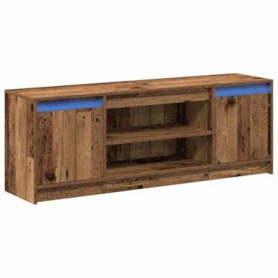 Afbeelding van vidaXL TV Kast met LED Verweerd Hout 139.5x34x50 cm Gelaagd