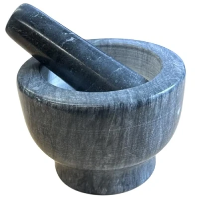 Afbeelding van Vijzel met Stamper Graniet Ø 13 x 9 cm Grijs Mortier en Gepolijst