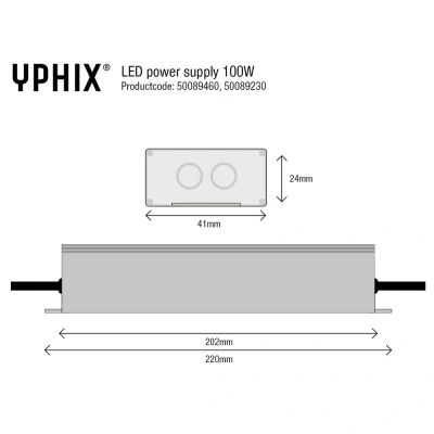 Afbeelding van Yphix Led Transformator 24v 4,17a Max. 100w Ip67 LEDdirect.nl