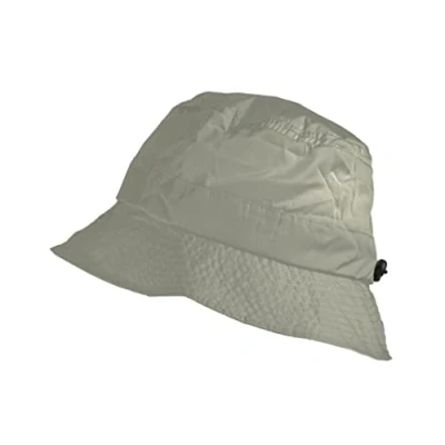 Afbeelding van TOUTACOO, Regenhoed, Regenbob, opvouwbaar in de geïntegreerde zak, nylon look (09 Lichtgrijs/Regen)