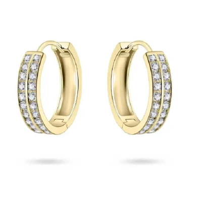 Afbeelding van Schitterende 14K Gouden Klapoorringen met Briljantjes 15 mm.