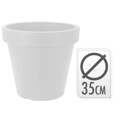 Afbeelding van Bloempot ek rond 35 cm wit