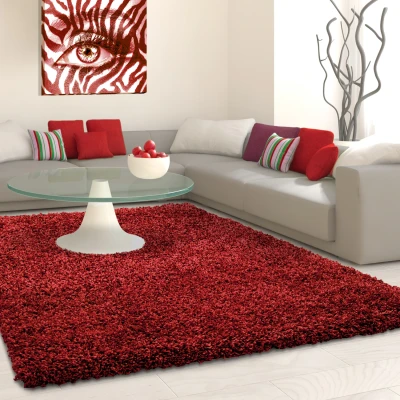 Afbeelding van Basic Shaggy vloerkleed Rood Hoogpolig 200x290 cm