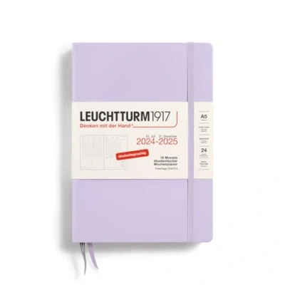 Afbeelding van LEUCHTTURM1917 370633 Academische weekplanner medium (A5) 2025, 18 maanden (07.2024 12.2025, hardcover, lila, Duits