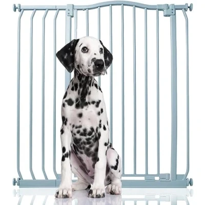 Afbeelding van Bettacare Extra Hoge Hondenhekje met Gebogen Bovenkant Assortiment, 89cm 98cm (69 opties beschikbaar), Mat Grijs, Hoog 100cm in Hoogte, Drukfit Hekje voor Hond en Puppy, Huisdieren Honden, Eenvoudige Installatie