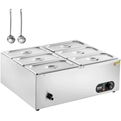 Afbeelding van VEVOR voedselverwarmer komfoor gastronorm container 6x5Qt 1500W buffetset