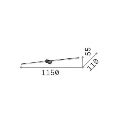 Afbeelding van Ideallux Ideal Lux badkamer wandlamp Filo messingkleurig breedte 115 cm
