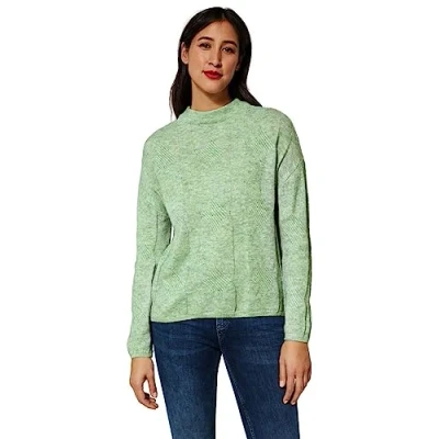 Afbeelding van Street One Dames A302182 gebreide trui, Clary Mint Melange, 46, 46