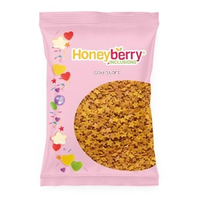 Afbeelding van Natuurlijke Eetbare Kleurrijke Strooisels 55g Cakedecoratie en Suikerstrooisels Perfect voor Bakken, Taarten, Cupcakes, Koekjes Desserts Geproduceerd in de EU (Gouden Sterren)