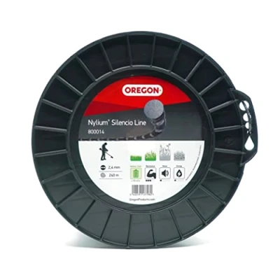 Afbeelding van Oregon Nylium Silencio Grastrimmer lijn, rond profiel, vervangingskoord voor accu aangedreven tuintrimmergereedschap, 2,4 mm, 240 m lange spoel (800014)