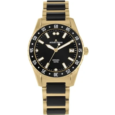 Afbeelding van Jacques Lemans Keramisch horloge Liverpool, 42 12G Quartz horloge, armbanduhr, dameshorloge, datum, roestvrijstalen band, keramiek