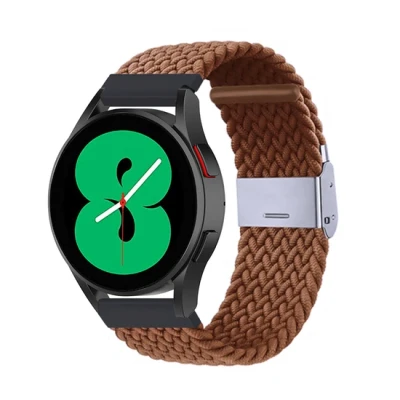 Afbeelding van Garmin Venu 2 &amp; 3 Braided nylon bandje Bruin Polyester Rekbaar siliconen