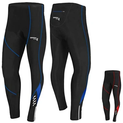 Afbeelding van Brisk Bike Gevoerde fietsbroek voor heren met coole gelvulling aan de binnenkant heren, ademende en lichte fietsbroek, Zwart/Blauw, L