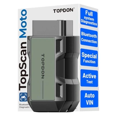 Afbeelding van TOPDON TOPSCAN MOTO motorfiets OBD2 Scanner Diagnostic Tool is een Bluetooth draadloze diagnostisch hulpmiddel voor BMW, Ducati en Harley Davidson. Het uitgebreide
