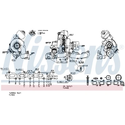 Afbeelding van Turbocharger NISSENS 93546, voor o.a. SKODA