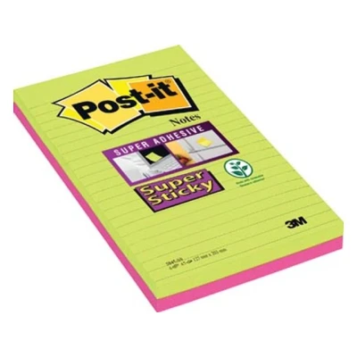 Afbeelding van Post it Super Sticky notes XXXL, 45 vel, ft 127 x 203 mm, geassorteerde kleuren, pak van 2 blokken memoblok