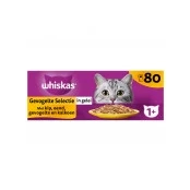 Afbeelding van Whiskas 1+ Selectie In Gelei Maaltijdzakjes Multipack Kattenvoer Gevogelte 80x85 g