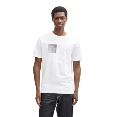 Afbeelding van TOM Tailor Denim Printed Tshirt print, Heren, Maat: XS, White