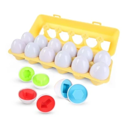 Afbeelding van Montessori Baby en Kind Spel Matching Plastic Eieren Volgens Vormen Kleuren Vroegtijdig Leren Educatief Speelgoed 3 Jaar Oud Creatief Babygeschenk