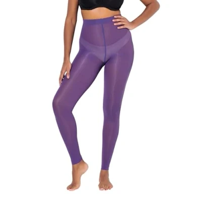 Afbeelding van Ulla Popken grote maten plussize kousenlegging, 60 denier, platte naden, paars, 48/50