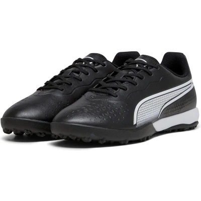 Afbeelding van Puma KING Match TT Voetbalschoenen voor kunstgras, Heren, Maat: 40.5, Black/white Hoogwaardig imitatieleer