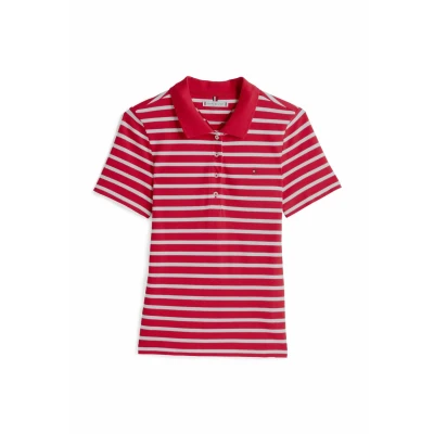 Afbeelding van Tommy Hilfiger Poloshirt, Dames, Maat: Large, Primary red ecru stp