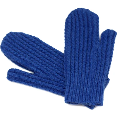 Afbeelding van Kobaltblauwe wanten dames one size kobalt blauw handschoenen gebreid acryl STUDIO Ivana